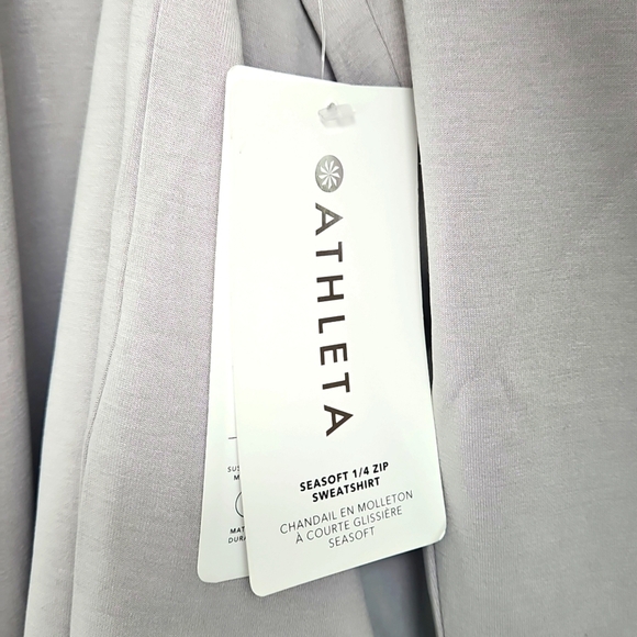 Athleta Seasoft Quarter Zip Purple Lavender Size XL Soft Pullover Sweater New - Picture 5 of 9